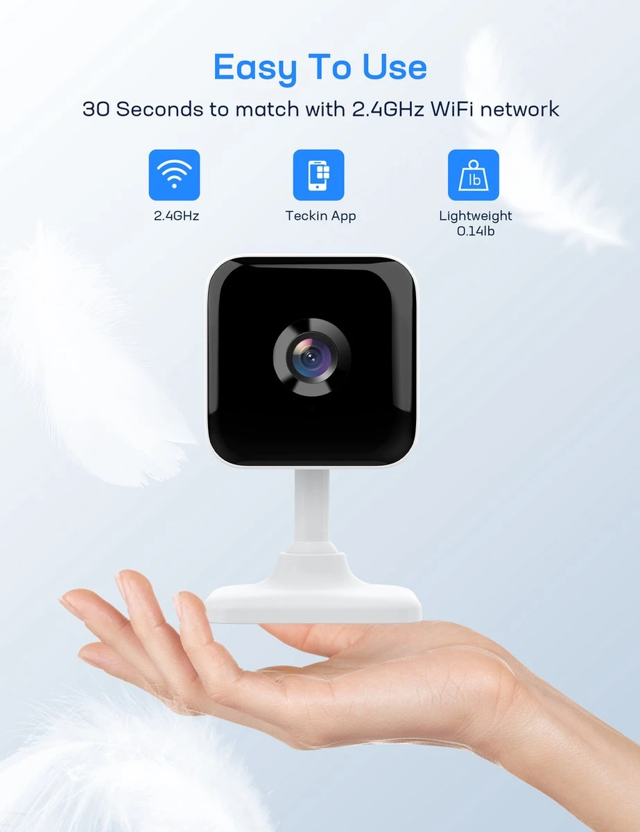 Teckin Babyfoon Met Camera - Wifi 1080P Baby Monitor - Beveiligingscamera Voor Binnen - Nachtzicht - 2-Weg Audio - Bewegings- En Geluidsdetectie - Voor Baby/Huisdier/Ouderen/Veiligheid 6 Teckin Babyfoon Met Camera - Wifi 1080P Baby Monitor - Beveiligingscamera Voor Binnen - Nachtzicht - 2-Weg Audio - Bewegings- En Geluidsdetectie - Voor Baby/Huisdier/Ouderen/Veiligheid - Afbeelding 6