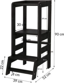 Springos Leertoren Montessori | Leertoren Keukenhulp | Keukentoren | Leertoren Peuters | Stabiel | Zwart -Pasgeborenen En Jonge Kinderen 923x1200 33