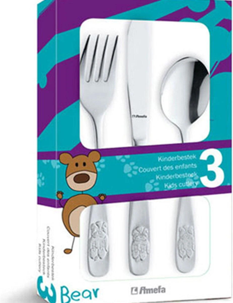 Amefa Kinderbestek Bear 3-Delig 5 Amefa Kinderbestek Bear 3-Delig - Afbeelding 5