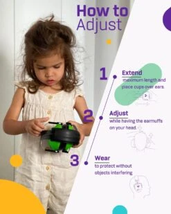 Gehoorbescherming Kind - Gehoorbeschermers Oorkappen Kinderen - 3-16 Jaar - 26dB - Groen - V-Star -Pasgeborenen En Jonge Kinderen 960x1200 60