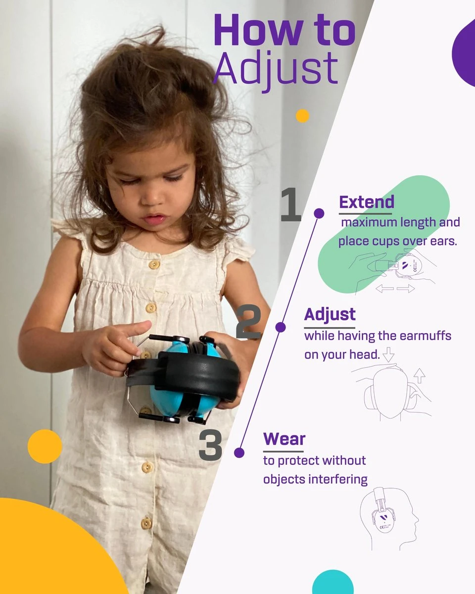 Gehoorbescherming Kind - Gehoorbeschermers Oorkappen Kinderen - 3-16 Jaar - 26dB - Licht Blauw - V-Star 4 Gehoorbescherming Kind - Gehoorbeschermers Oorkappen Kinderen - 3-16 Jaar - 26dB - Licht Blauw - V-Star - Afbeelding 4