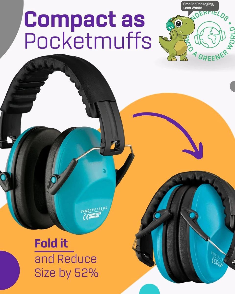 Gehoorbescherming Kind - Gehoorbeschermers Oorkappen Kinderen - 3-16 Jaar - 26dB - Licht Blauw - V-Star 5 Gehoorbescherming Kind - Gehoorbeschermers Oorkappen Kinderen - 3-16 Jaar - 26dB - Licht Blauw - V-Star - Afbeelding 5