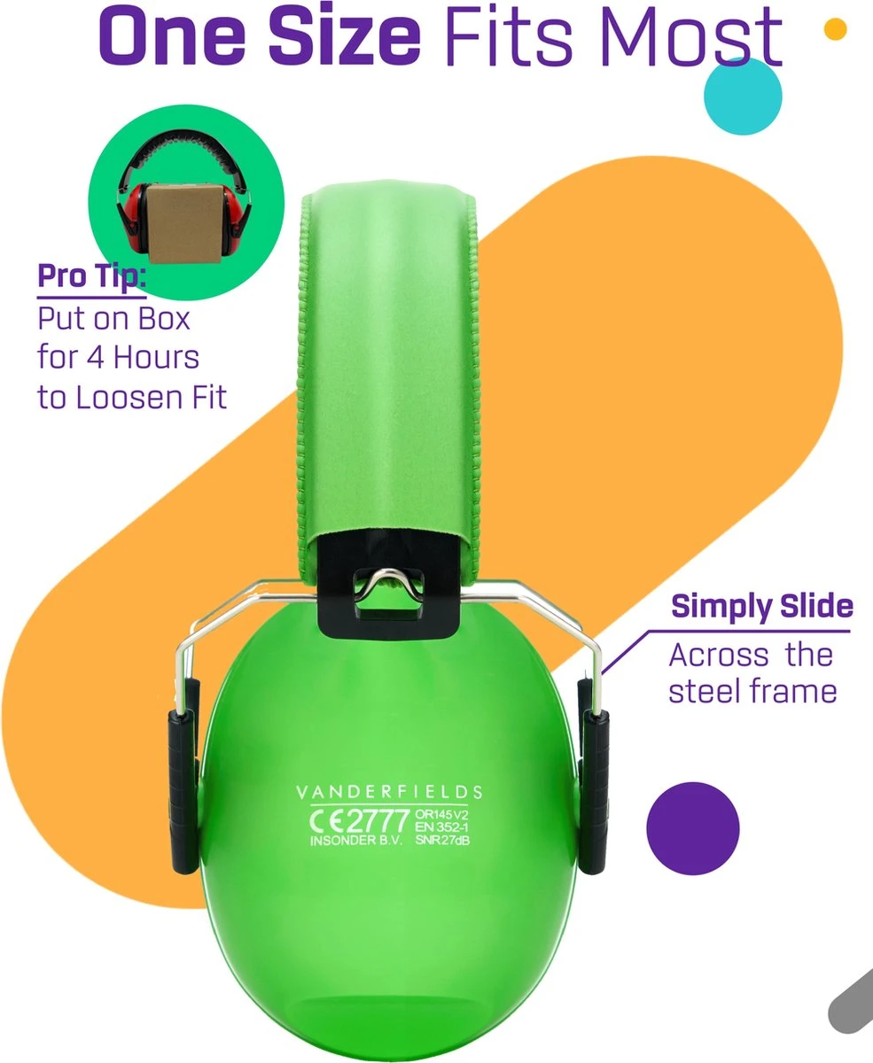 Gehoorbescherming Kind - Gehoorbeschermers Oorkappen Kinderen - 27dB - 3-16 Jaar - Groen - V-Zilla 3 Gehoorbescherming Kind - Gehoorbeschermers Oorkappen Kinderen - 27dB - 3-16 Jaar - Groen - V-Zilla - Afbeelding 3