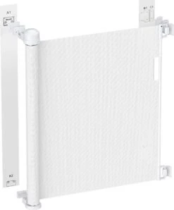 Jokenz® Oprolbaar Traphekje - Veiligheidshekje - Kinderhekje - Hondenhek Voor Binnen - Traphekjes Hond - WIT