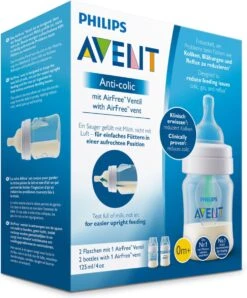 Philips Avent Anti-colic SCF810/24 - Babyfles (125 Ml) Antikrampjes Met AirFree Ventiel - 2 Stuks -Pasgeborenen En Jonge Kinderen 996x1200
