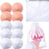 Merkloos Extra Dikke Wasbare Zoogcompressen (12 Stuks - 12cm Doorsnede) Incl Wasmachinezakje - Bamboe Borstcompressen Wasbaar | Athena