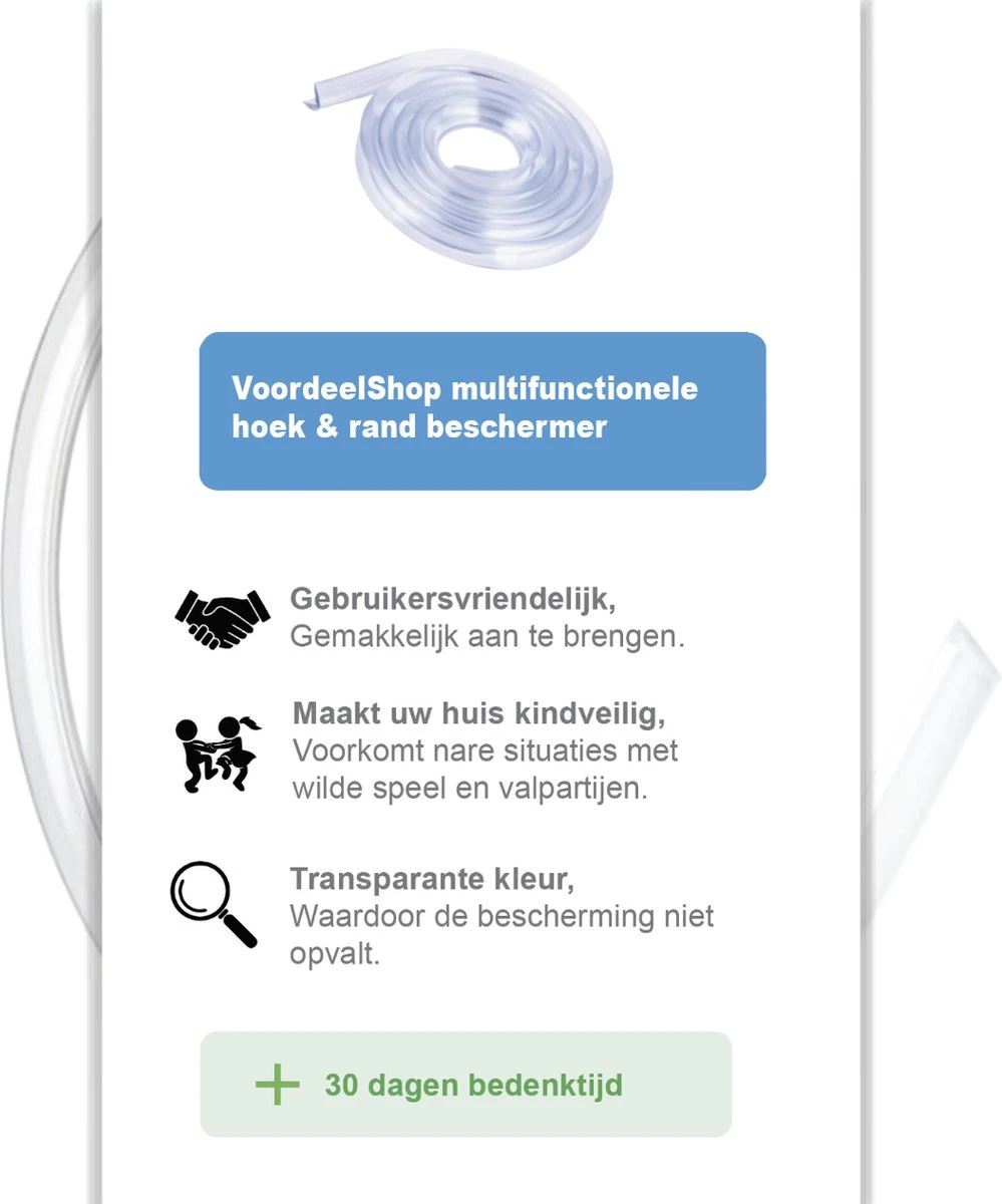 VoordeelShop Multifunctionele Hoekbeschermer Transparant - 6 Meter - Hoek/Rand Bescherming - Kinderbescherming - Kinder & Dieren Veiligheid 9 VoordeelShop Multifunctionele Hoekbeschermer Transparant - 6 Meter - Hoek/Rand Bescherming - Kinderbescherming - Kinder & Dieren Veiligheid - Afbeelding 9